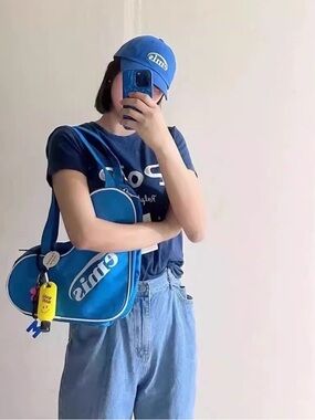 Korean brand Blue Crossbody Heart Bag - Casual Women’s Shoulder Bag